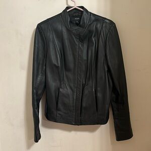 Alfani Black Leather Jacket in Size XL